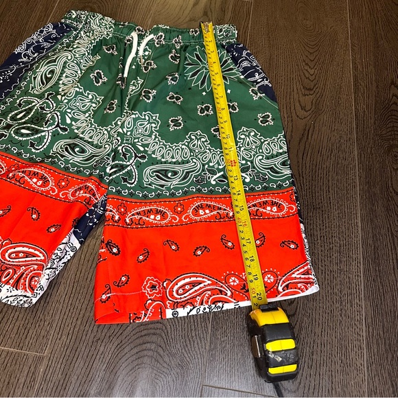 Casual Bandana Multicoloured Paisley Pattern Button Shirt Short Set Size Large - Picture 11 of 11